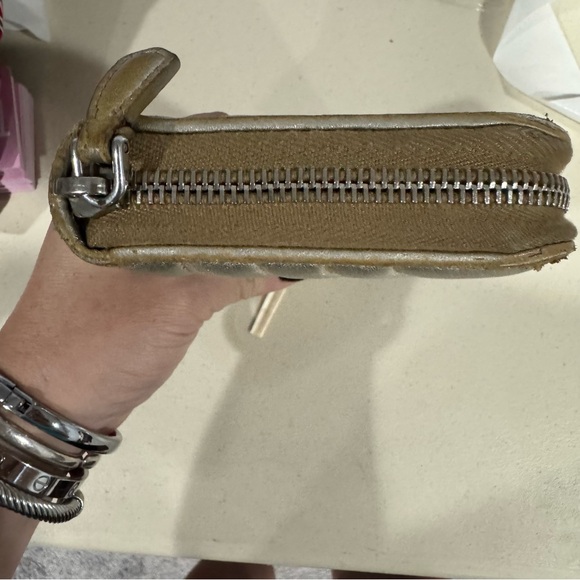 Prada Milano Quilted Metallic Gold Zip-Around Wallet - Picture 3 of 16